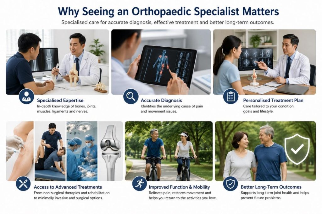 Benefits of seeing an orthopaedic specialist in Singapore.